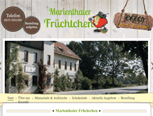 Tablet Screenshot of marienthaler-fruechtchen.de